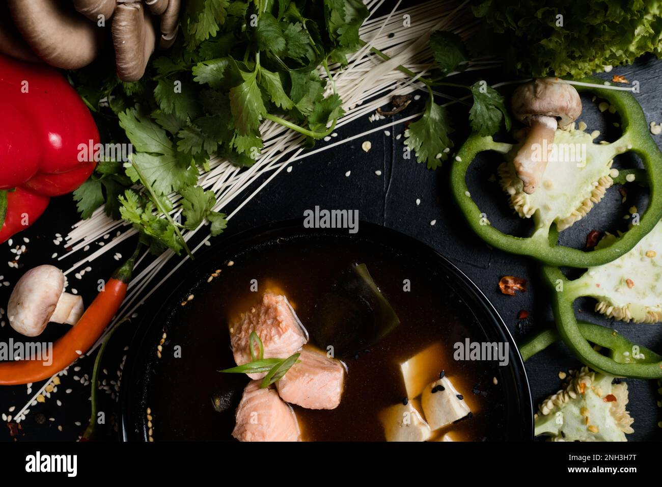 fish tofu soup recipe food asian cuisine cooking Stock Photo - Alamy