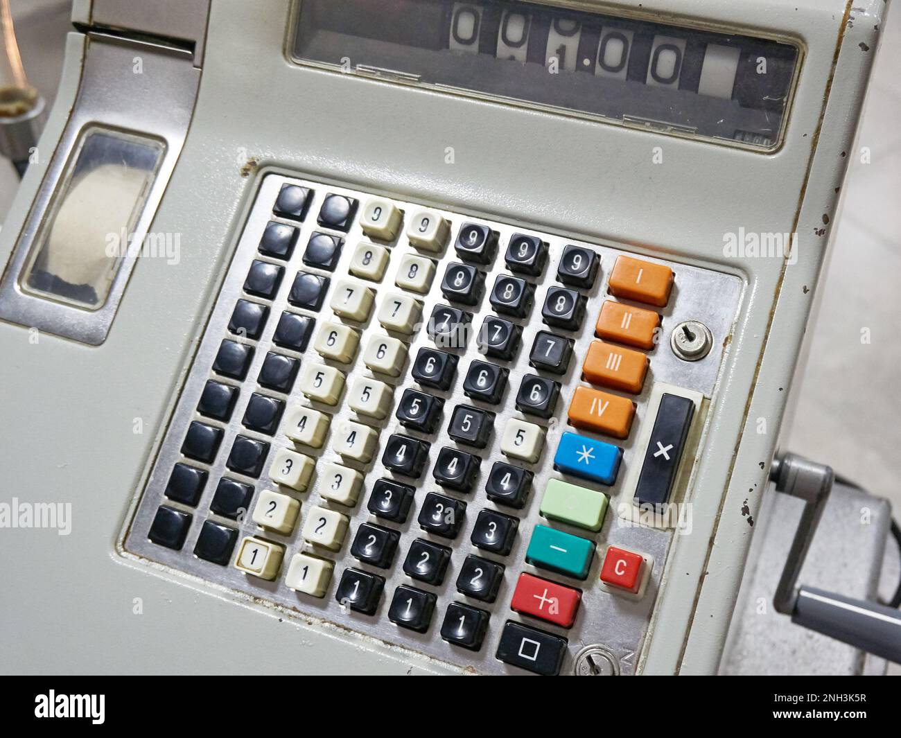 Old cash register to store Stock Photo