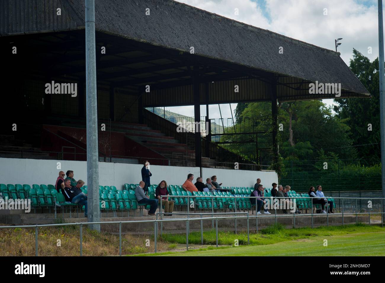 Abergavenny, Wales 14 August 2021. JD Welsh Cup Round One match between Abergavenny Town and Taffs Well. Stock Photo