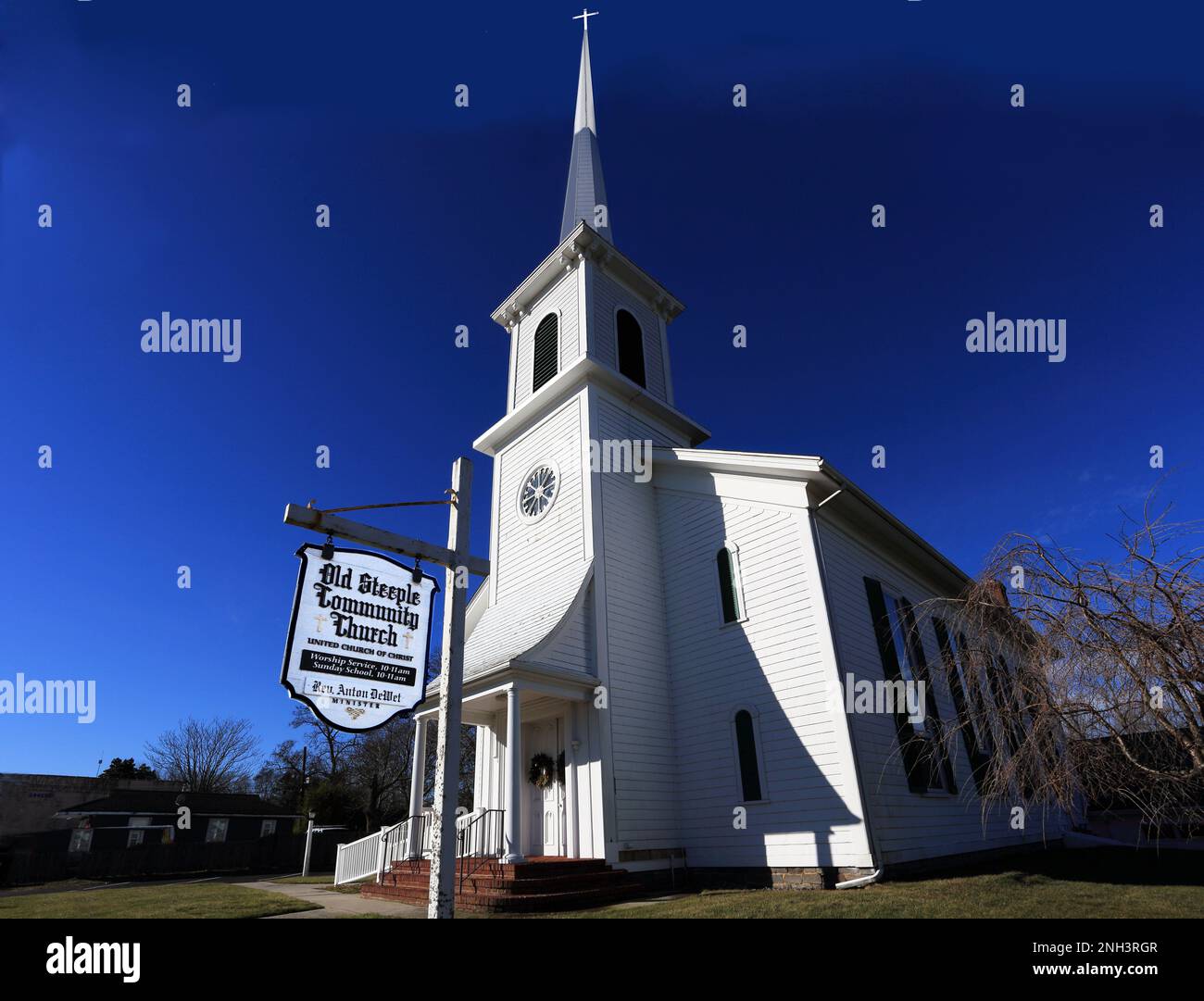 Old Steeple Community Church Aquebogue Long Island New York Stock Photo