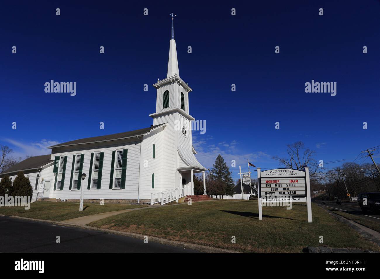 Old Steeple Community Church Aquebogue Long Island New York Stock Photo