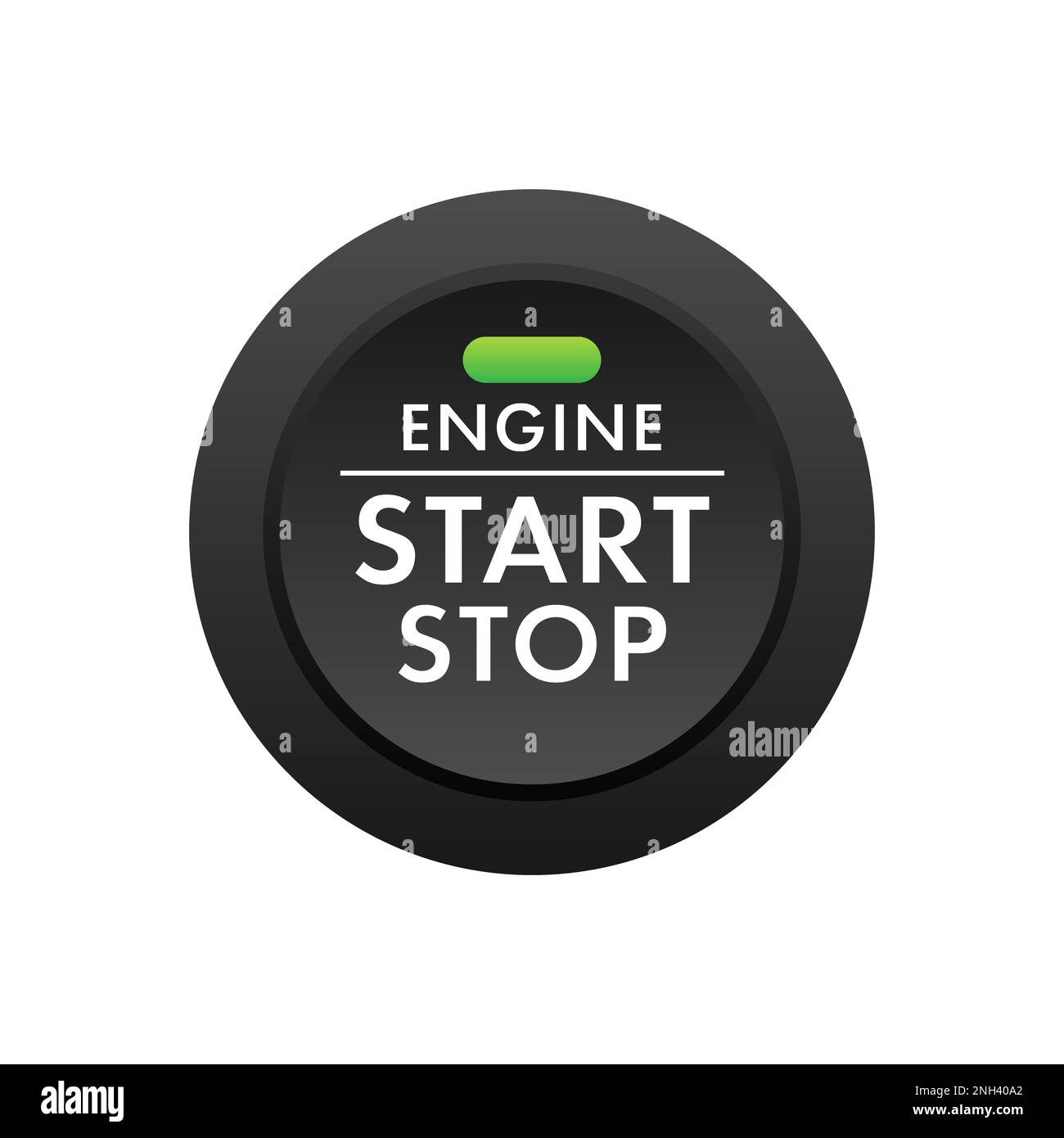 Premium Vector  Engine start stop button with a green glow