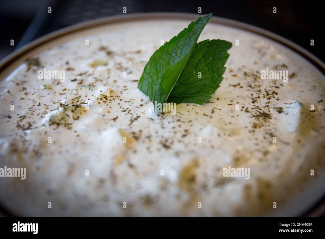 Lemon Garlic Yogurt Sauce in a Bowl Stock Photo Alamy