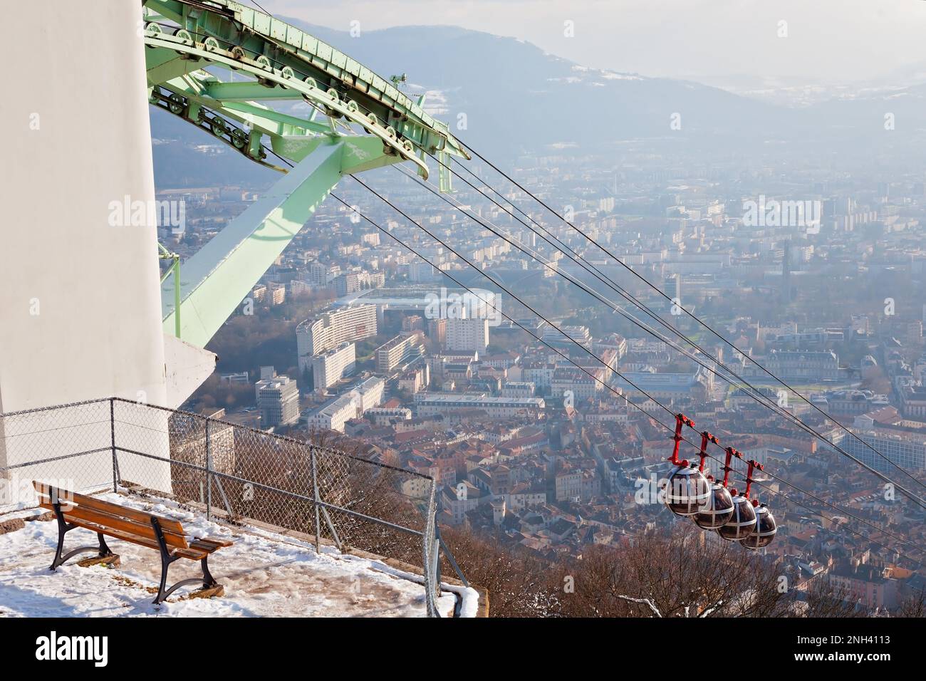 Grenoble Bastille cable car, French Alps, France Stock Photo Alamy