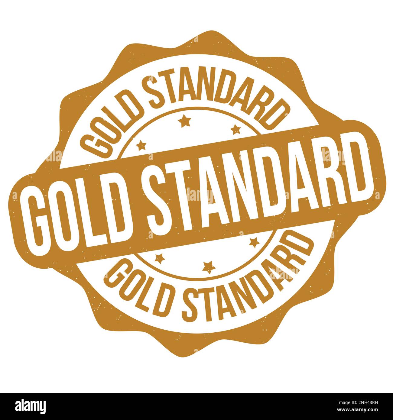 Gold standard label or stamp on white background, vector illustration