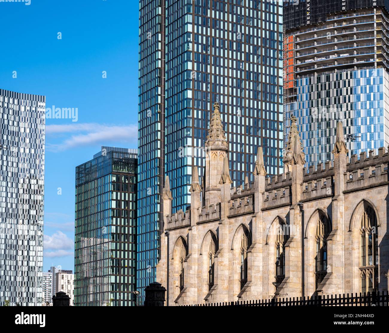 St George Church with Beetham Tower in background UK Stock Photo