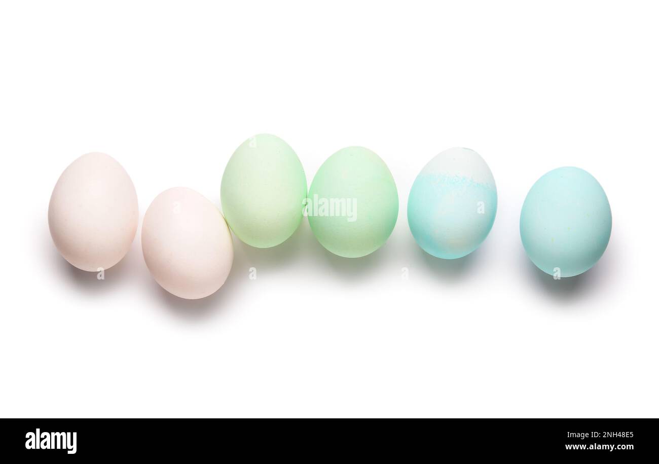 Painted Easter eggs isolated on white background Stock Photo - Alamy