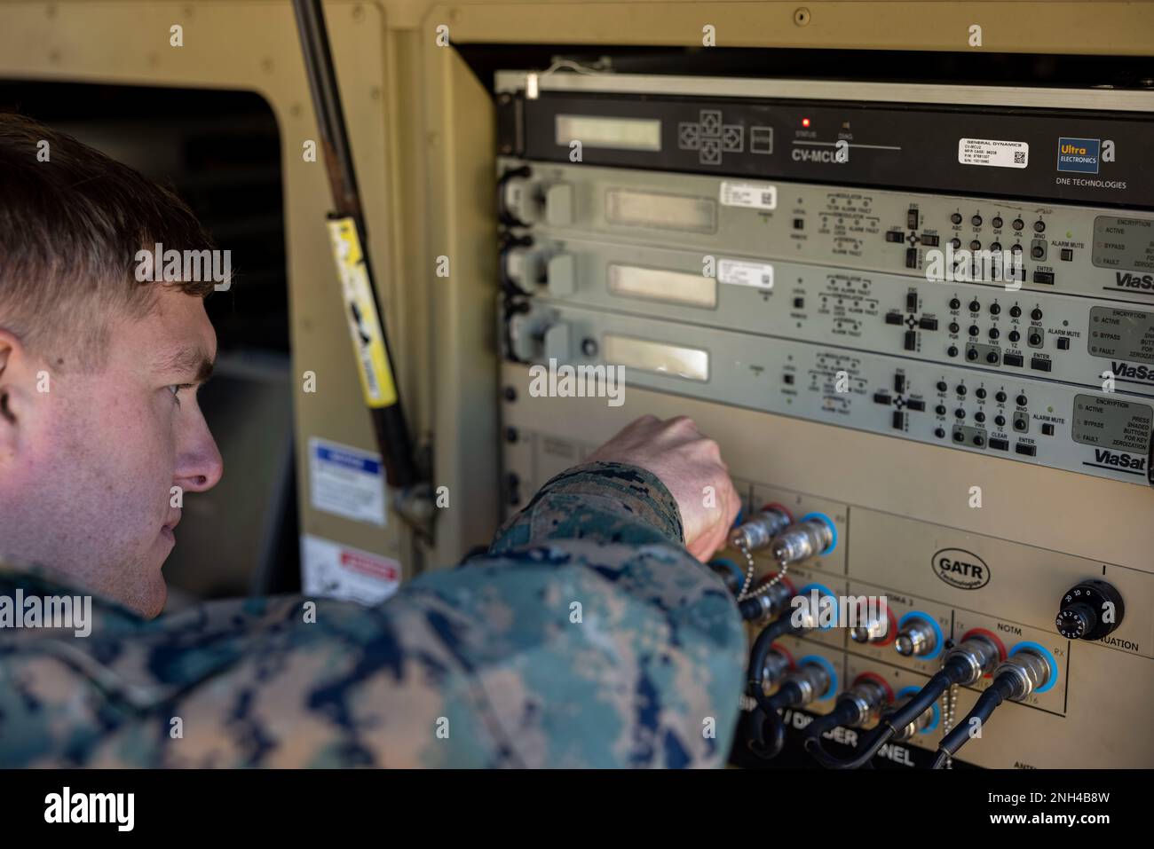 U.S. Marine Corps Lance Cpl. Grady Tolley, a satellite transitions systems operator with 8th