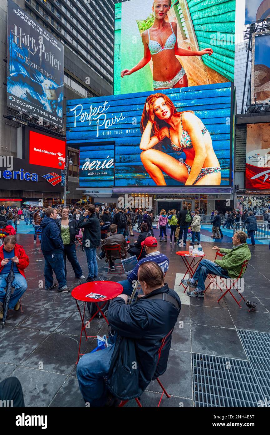 New York. Manhattan. Advertising at Times Square Stock Photo