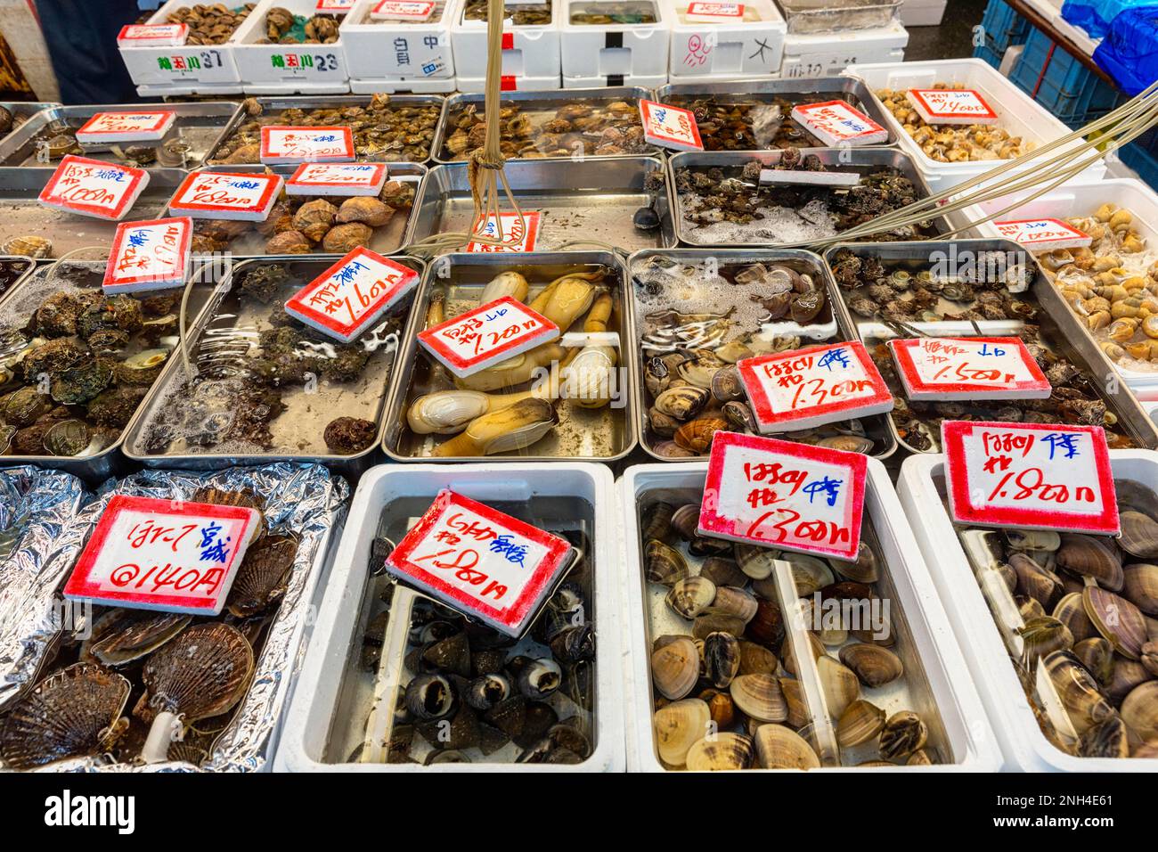 Tokyo Japan. Fish Market. Shellfish Stock Photo Alamy