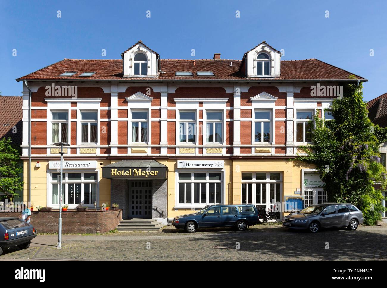 Hotel am Markt, Borgholzhausen, Muensterland, North Rhine-Westphalia, Germany Stock Photo