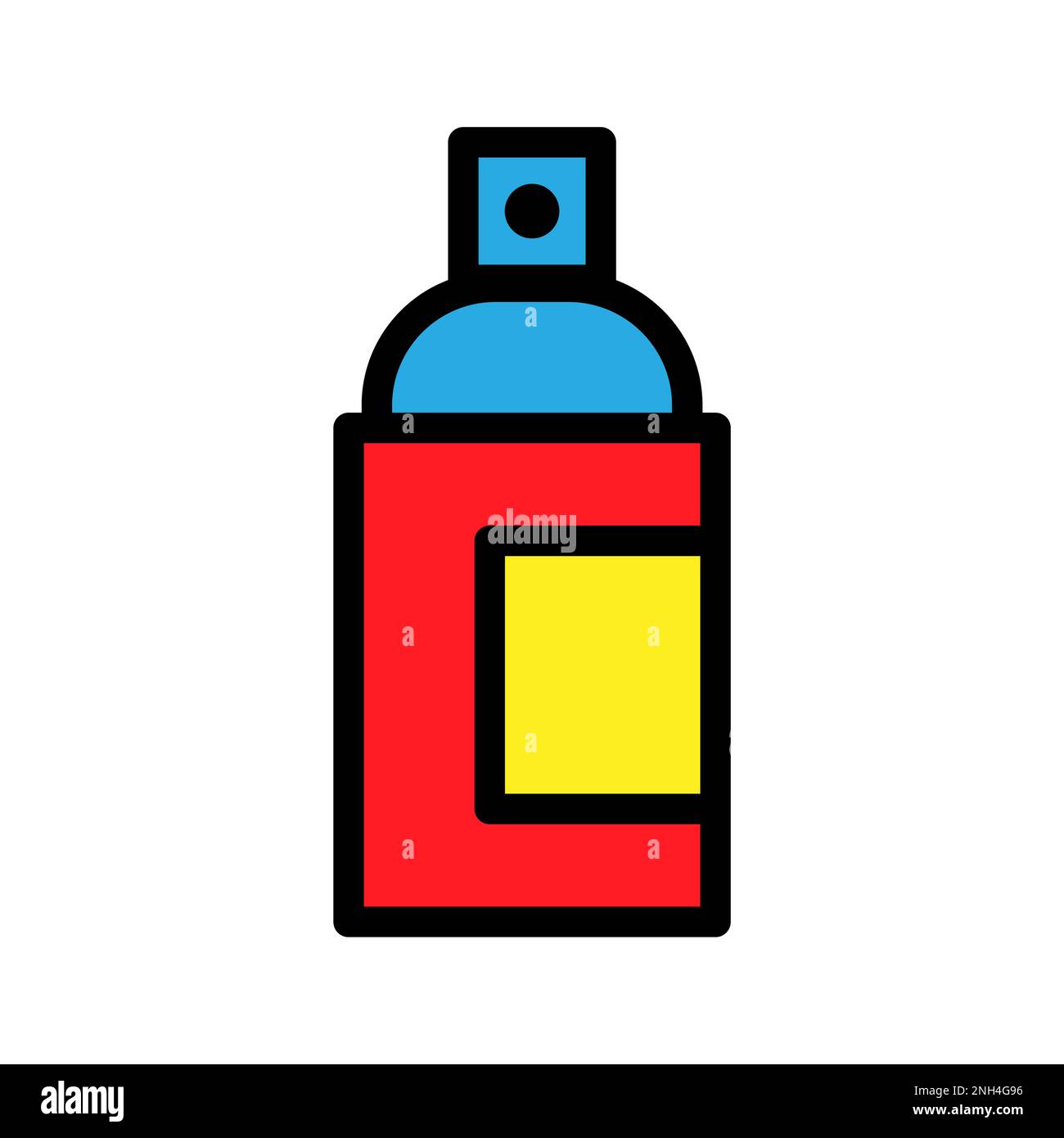 Spray bottle icon line isolated on white background. Black flat thin ...