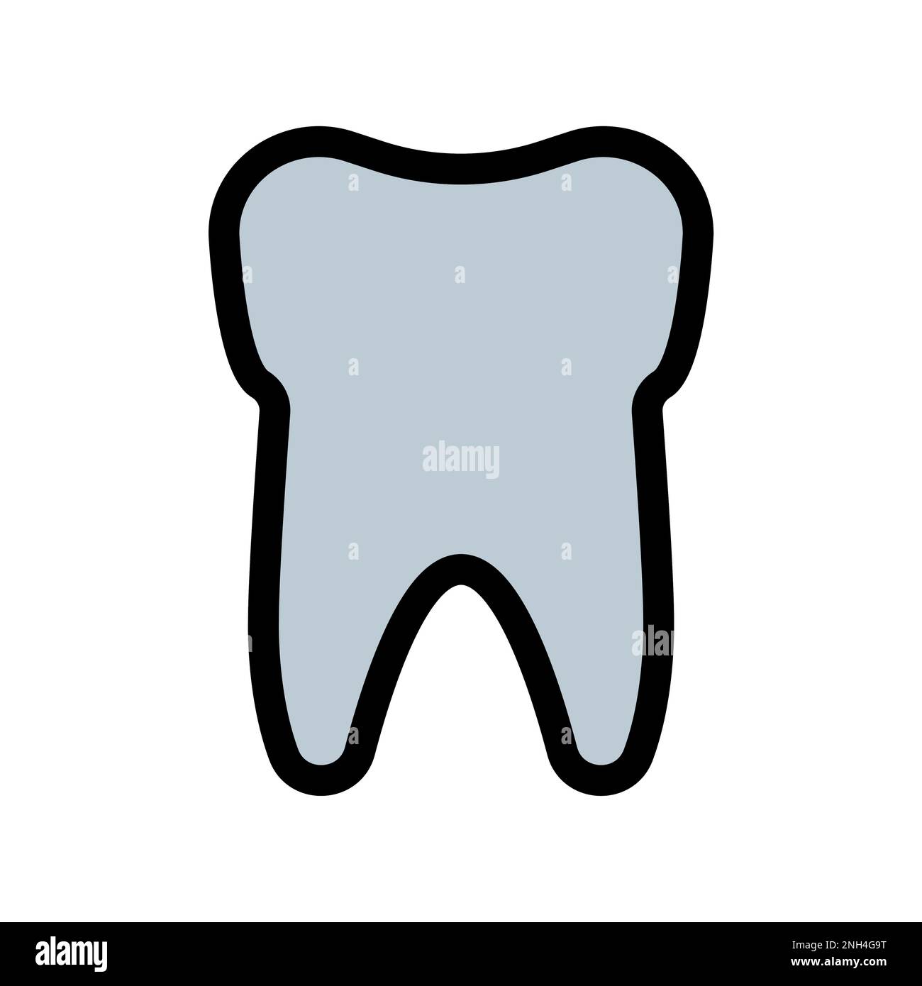 Tooth icon line isolated on white background. Black flat thin icon on ...