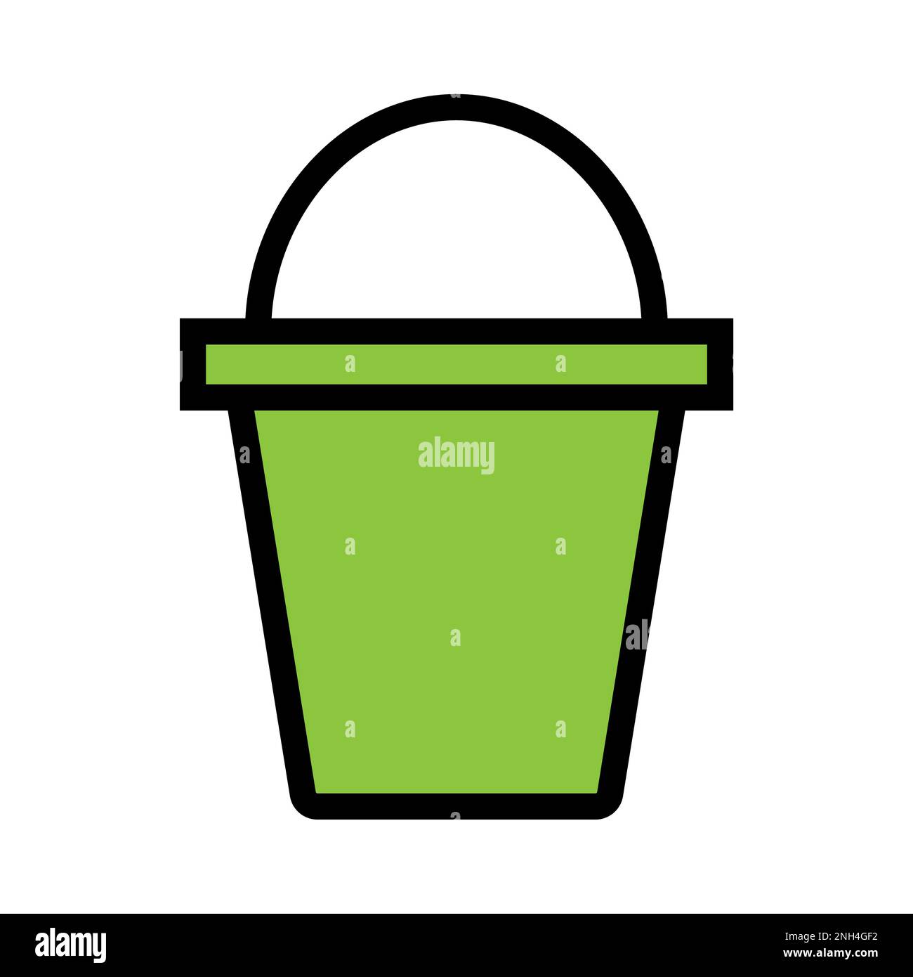 Bucket icon line isolated on white background. Black flat thin icon on ...