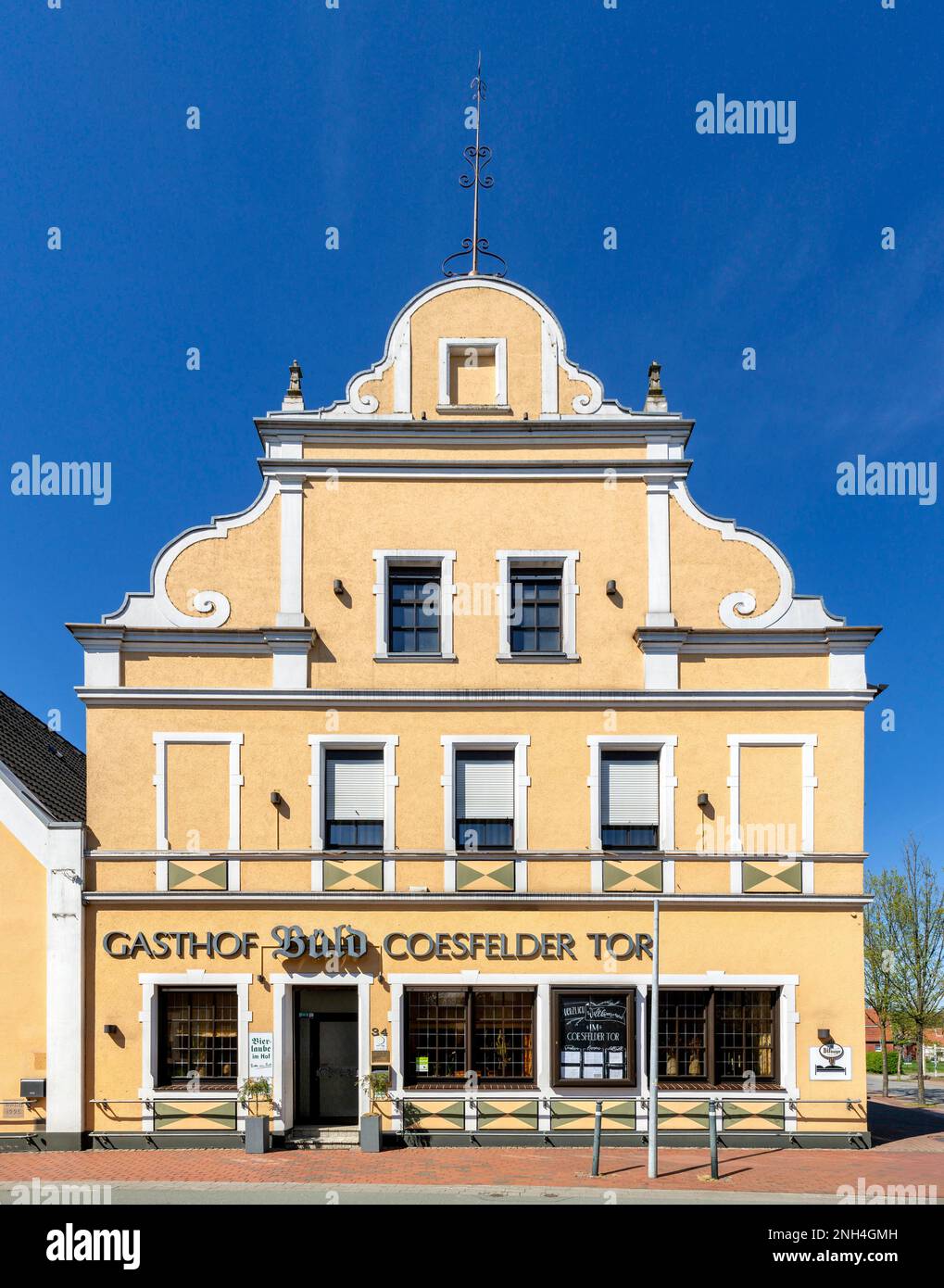Gasthof and Hotel Coesfelder Tor, Velen, Muensterland, North Rhine-Westphalia, Germany Stock Photo
