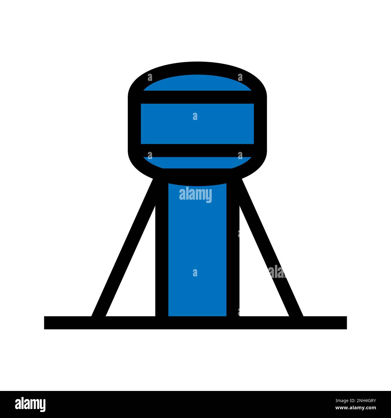 Water tower icon line isolated on white background. Black flat thin ...