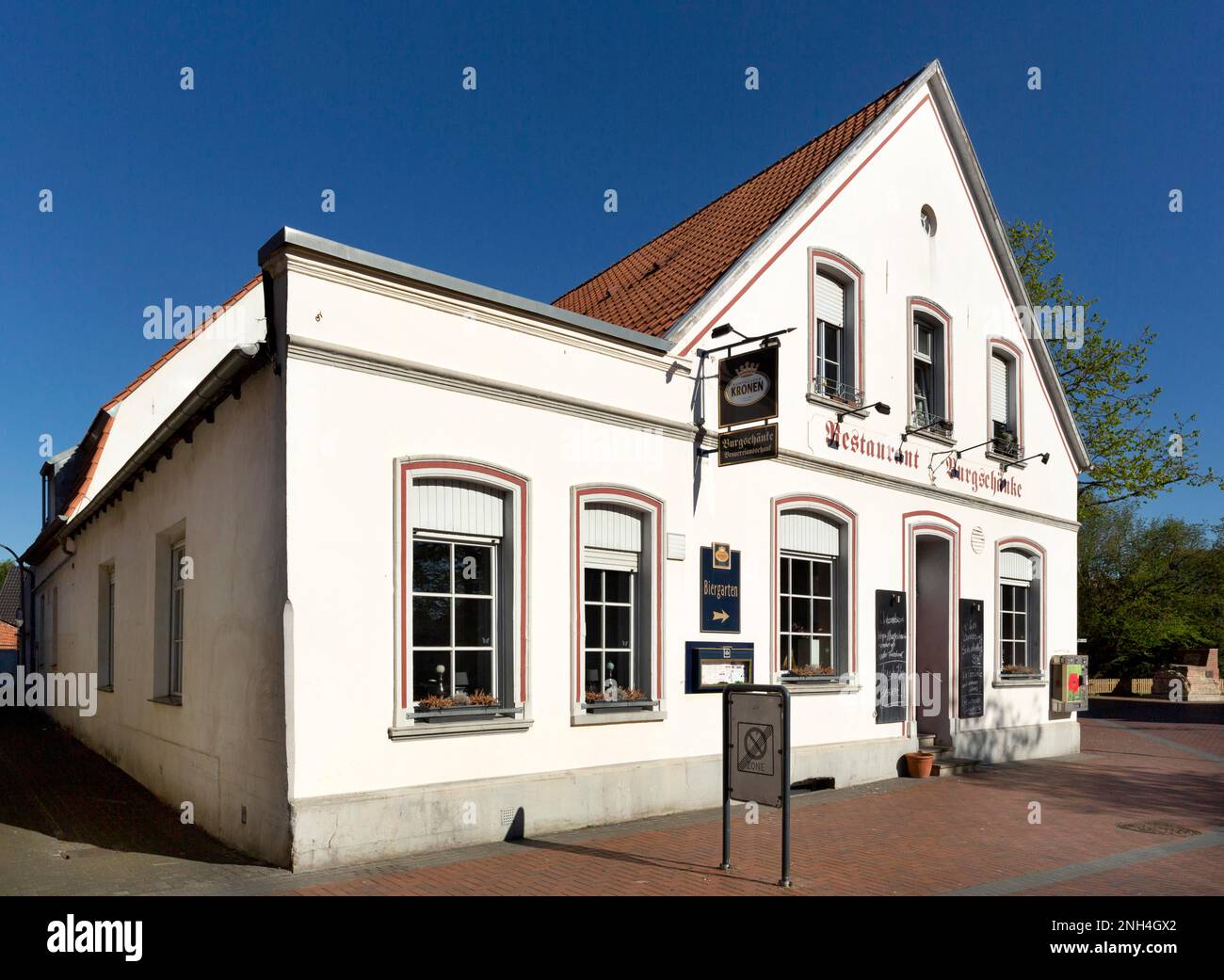 Restaurant Burgschaenke, Vreden, Muensterland, North Rhine-Westphalia, Germany Stock Photo