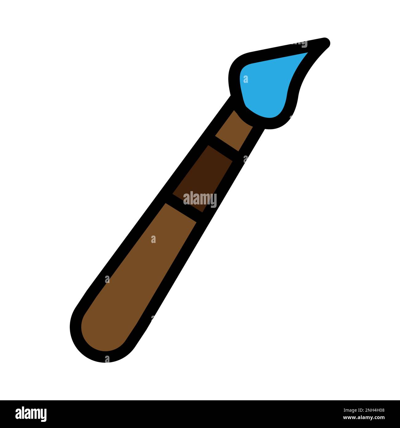 Brush icon line isolated on white background. Black flat thin icon on modern outline style. Linear symbol and editable stroke. Simple and pixel perfec Stock Vector