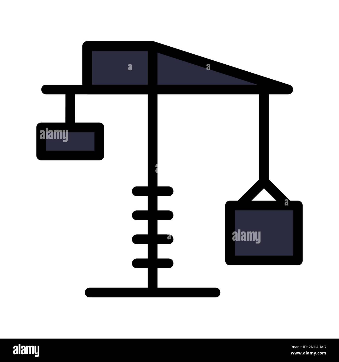 Construction crane icon line isolated on white background. Black flat thin icon on modern outline style. Linear symbol and editable stroke. Simple and Stock Vector