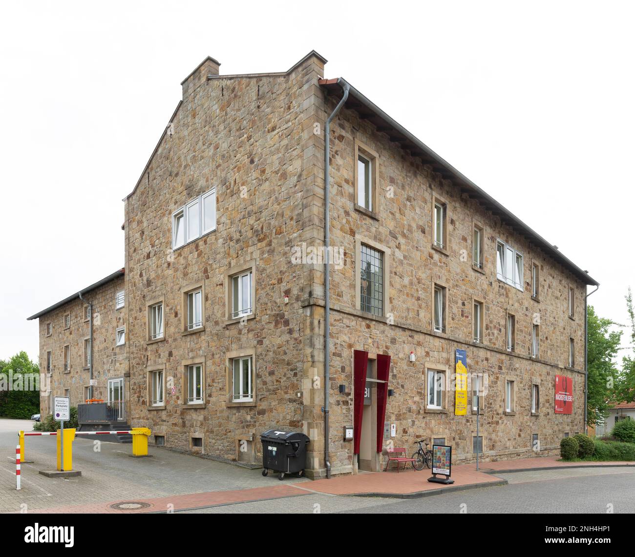 Old honey factory, former steam mill with sawmill and forge, later art honey factory, today Caritas family education centre and Ibbenbueren art Stock Photo