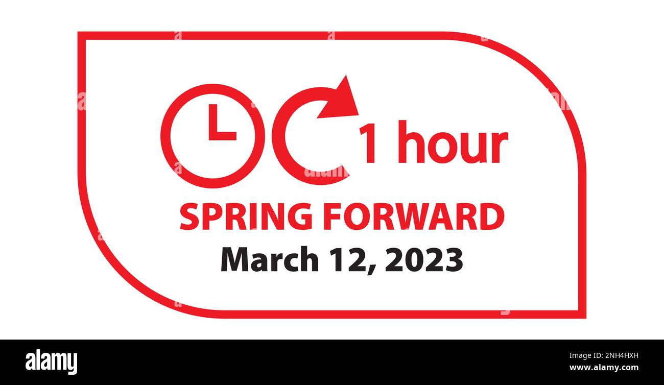 Premium Vector  Daylight saving time march 12 2023 concept clock set to an  hour ahead spring forward summer time