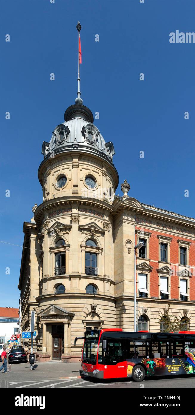 Former main post office, later main branch of Sparkasse Lake Constance and hotel, Constance, Baden-Wuerttemberg, Germany Stock Photo