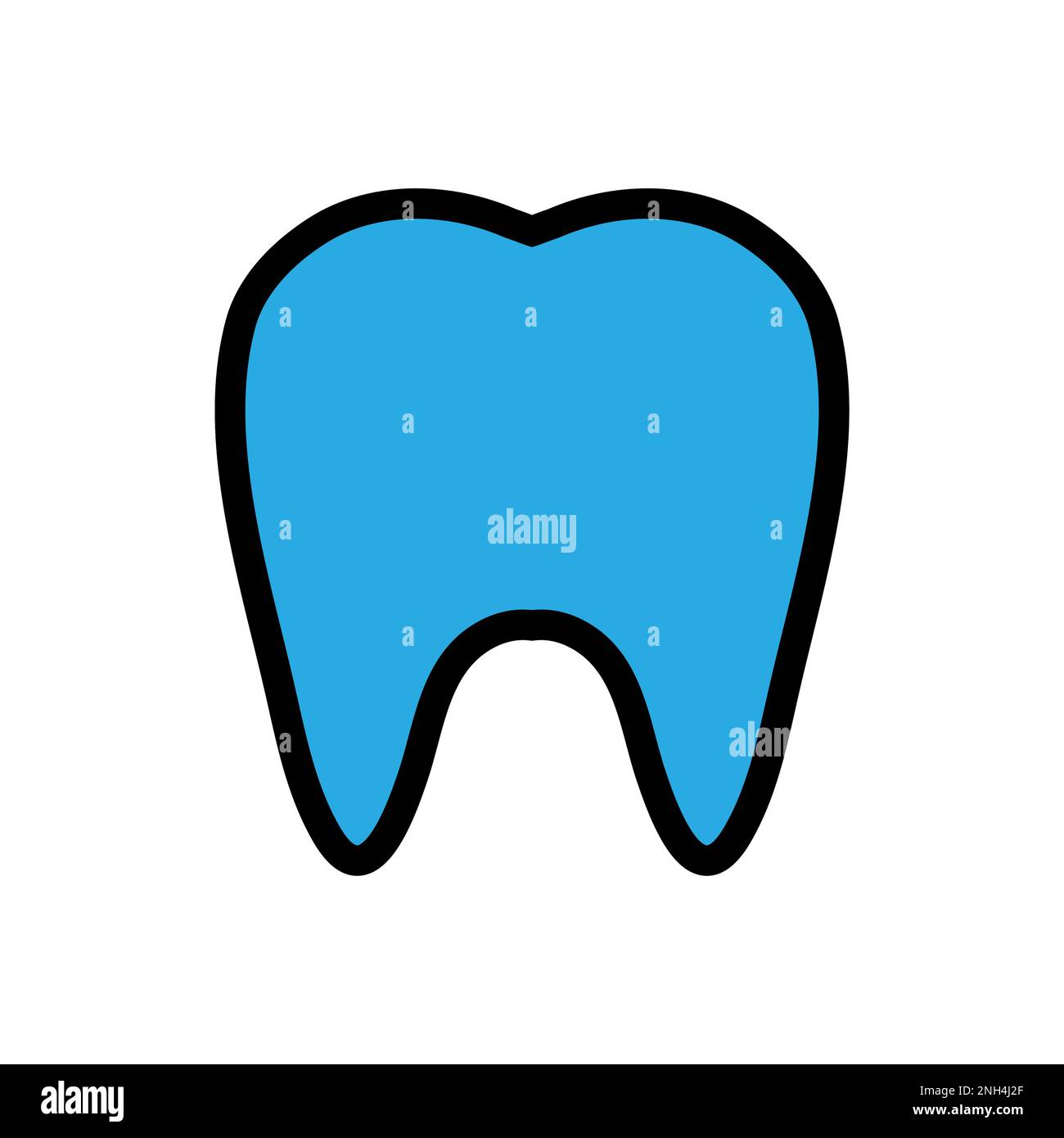 Tooth icon line isolated on white background. Black flat thin icon on ...