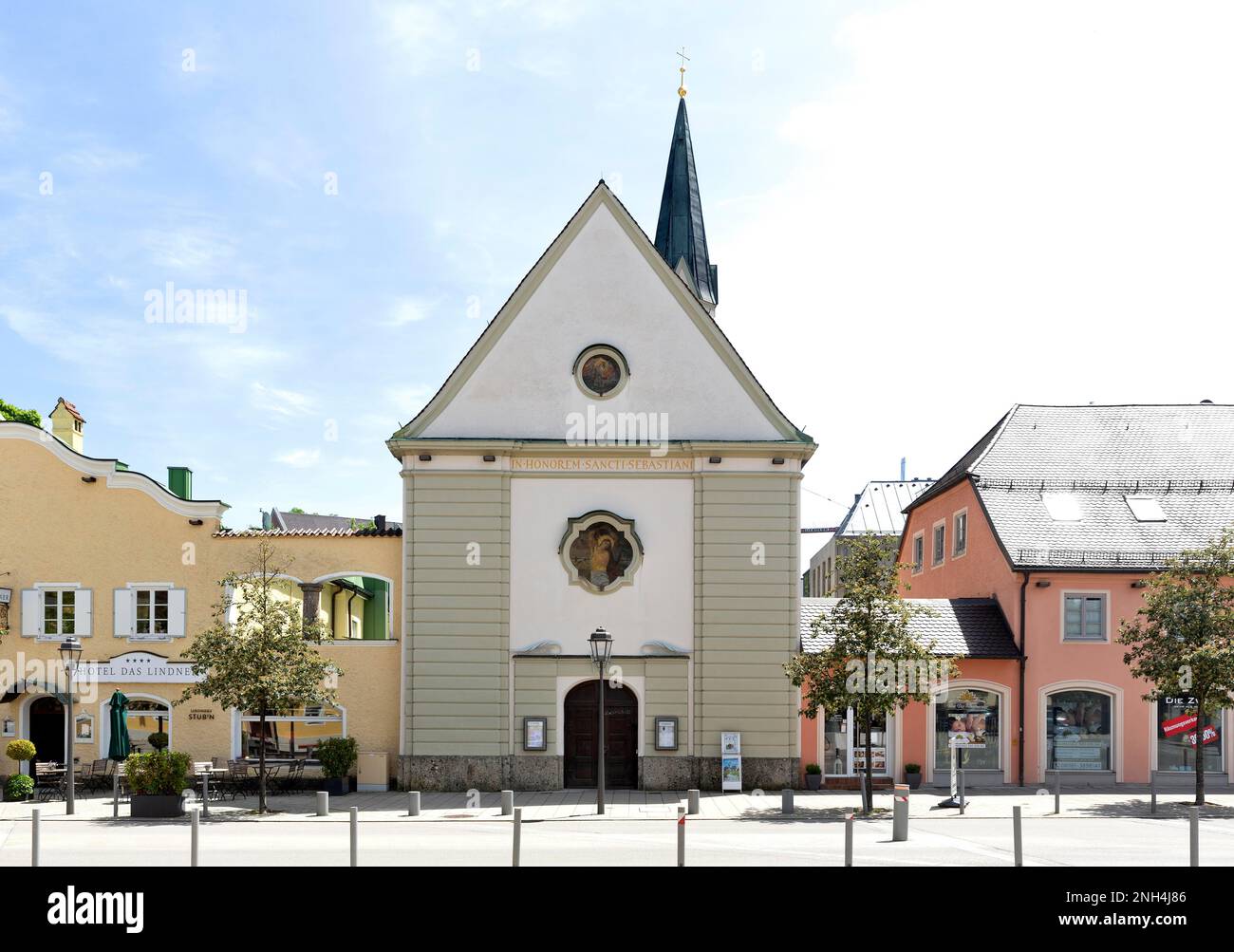 St. Sebastian Catholic Church, Bad Aibling, Upper Bavaria, Bavaria, Germany Stock Photo