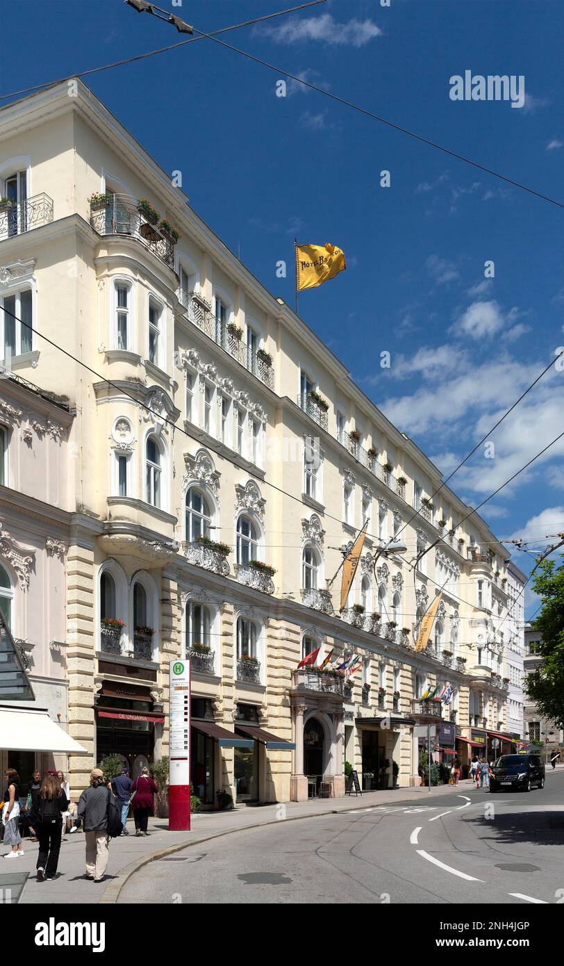 Hotel Bristol, former Electricitaets-Hotel, Salzburg, Austria Stock Photo