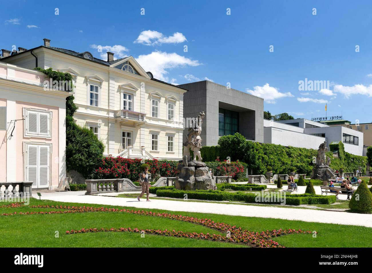Villa Kast and Mozarteum University of the Arts at Mirabellgarten, Salzburg, Austria Stock Photo