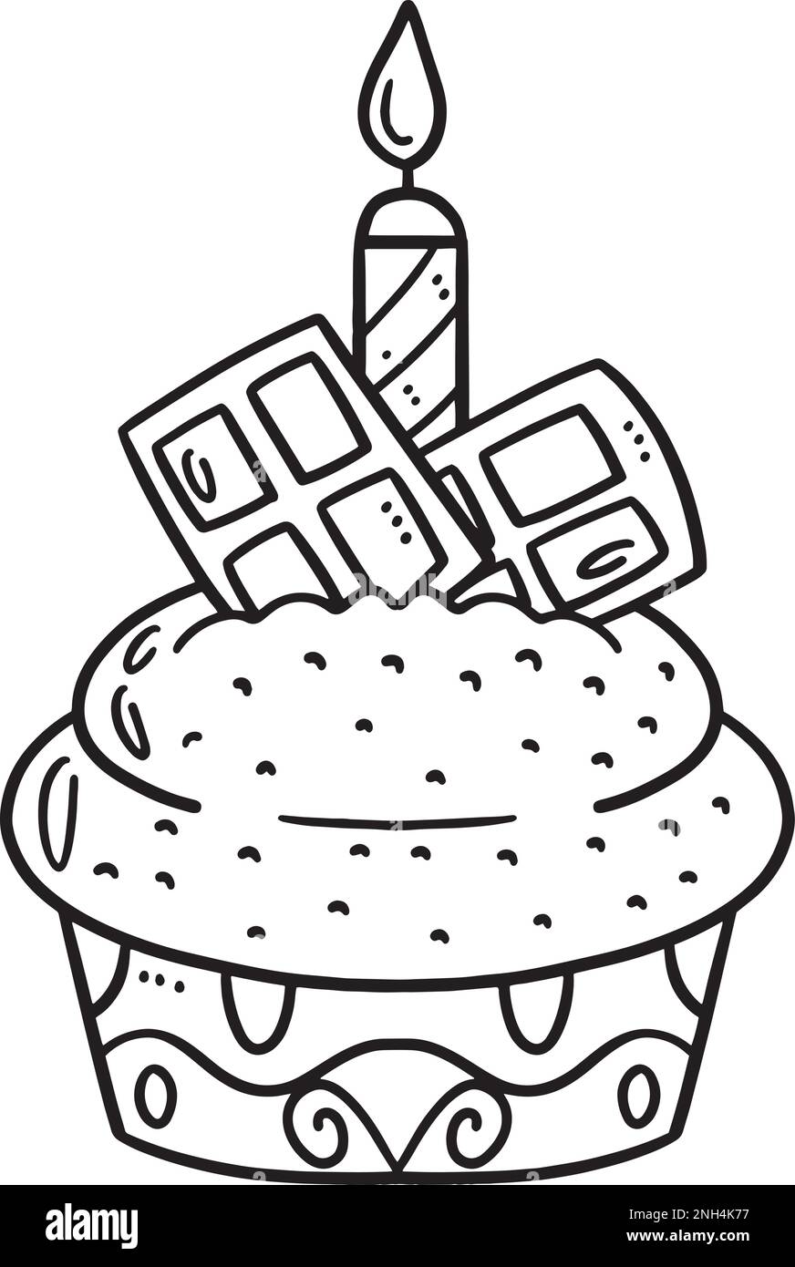 Birthday Cupcake with a candle Isolated Coloring Stock Vector Image & Art - Alamy birthday-cupcake-with-a-candle-isolated-coloring-stock-vector-image-art-alamy