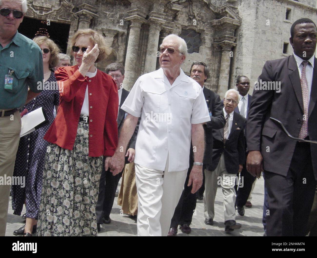 Former US President Jimmy Carter and wife Rosalynn Carter pictured while on a six-day visit to Cuba, and is the first American president to visit the communist island since Fidel Castro took power in 1959. Credit: Jorge Rey/MediaPunch Stock Photo