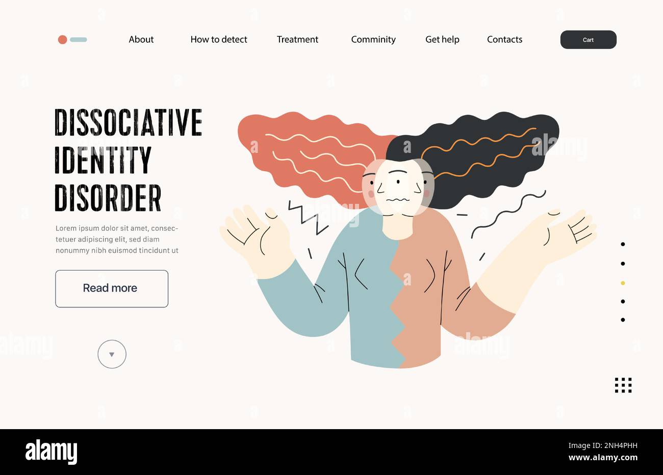 Mental disorders web template. Dissociative identity disorder - modern ...