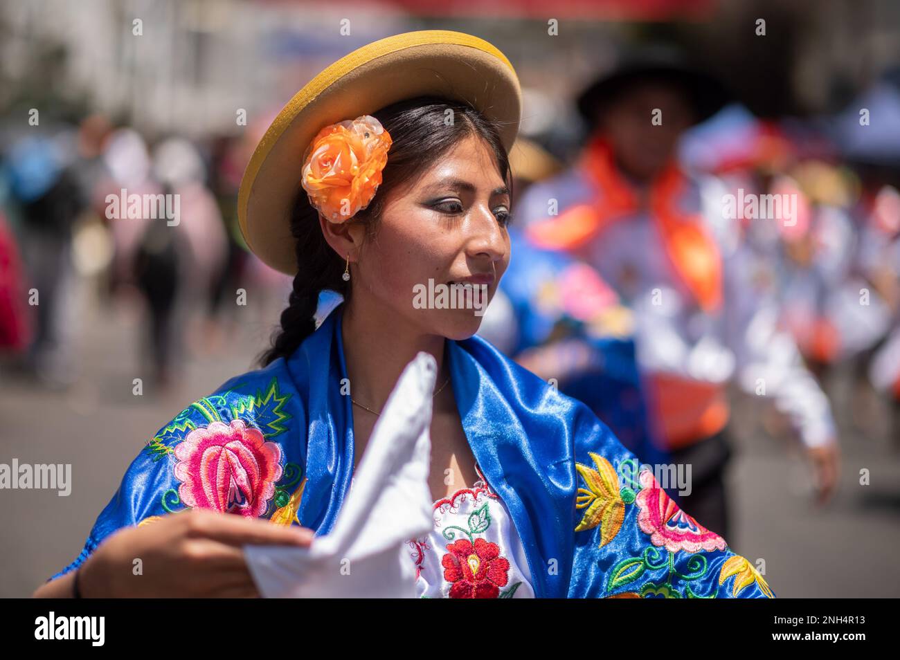 La Paz, Bolivia. 20th Feb, 2023. A dancer participates in the Jisk'a