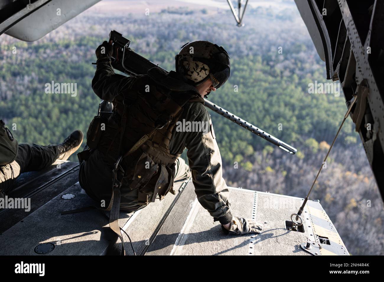 U.S. Marine Corps Sgt. Derek Delamater, an aerial observer assigned to