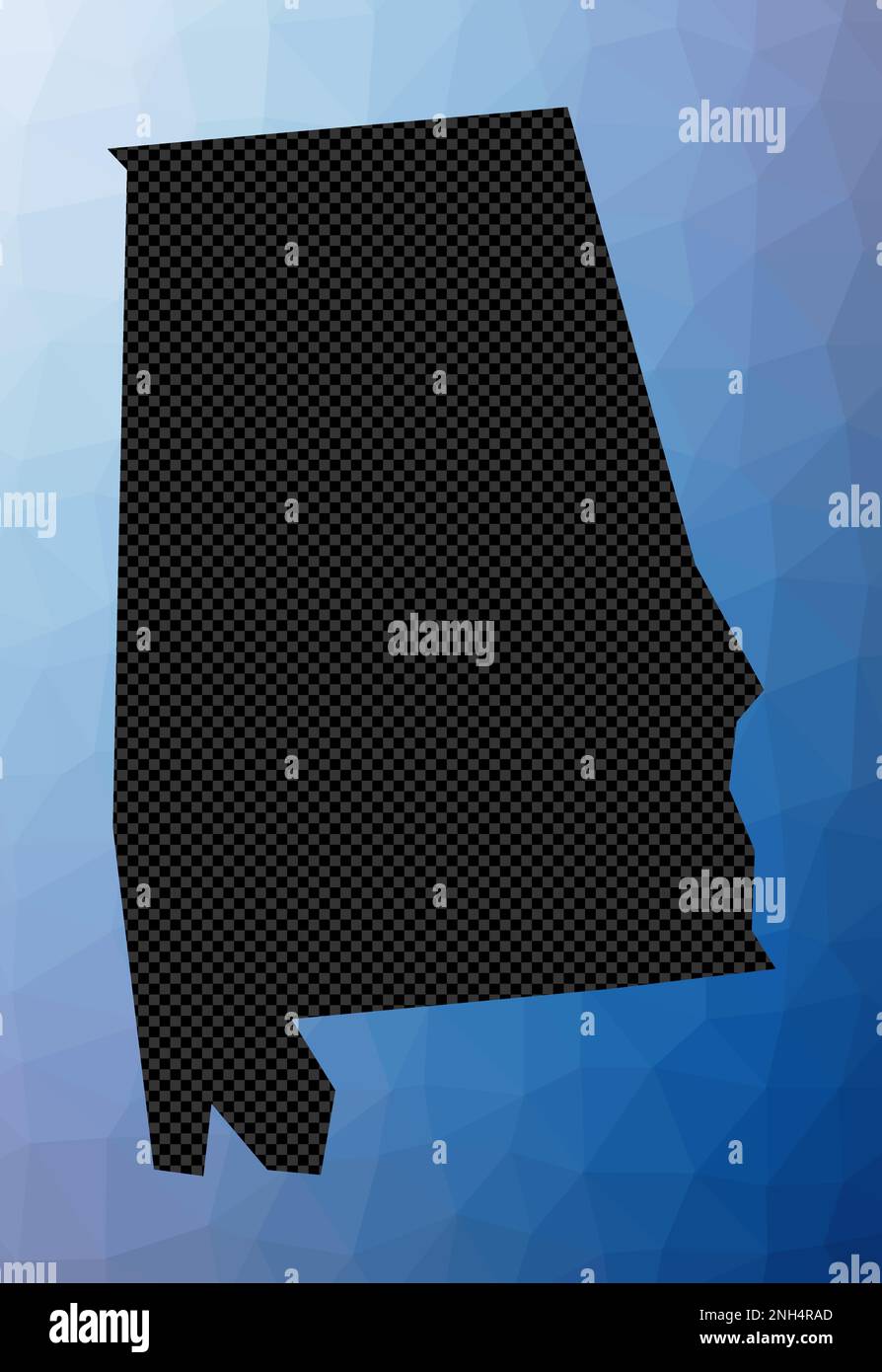 Alabama geometric map. Stencil shape of Alabama in low poly style ...