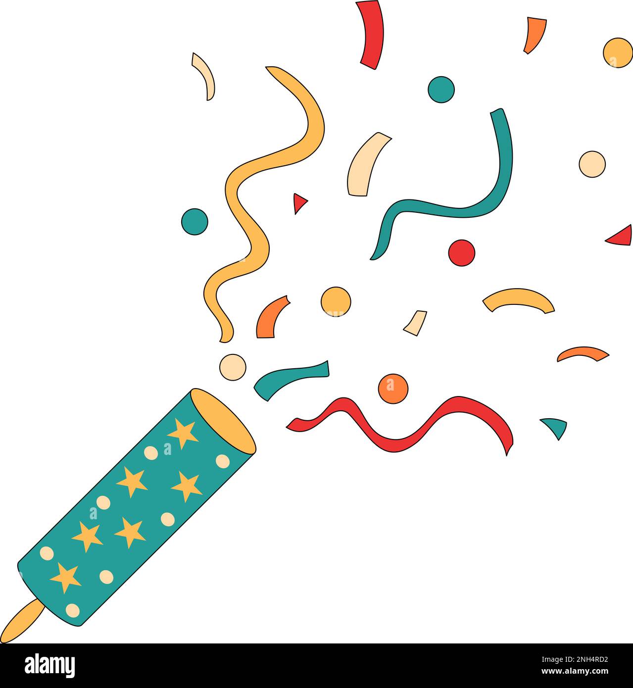Party popper with flying confetti Stock Vector Image & Art Alamy
