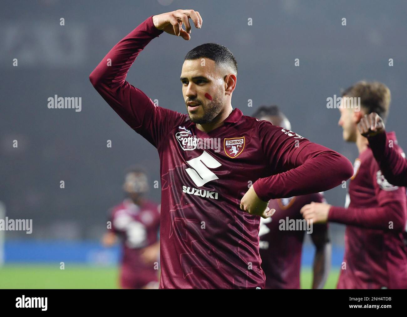 February 20, 2023, Torino, Piemonte, Italy: Olimpic Stadium Grande Torino,  20.02.23 Antonio Sanabria (9 Torino FC) celebrates the goal during the  Serie A match Torino FC v US Cremonese at Olimpic Stadium