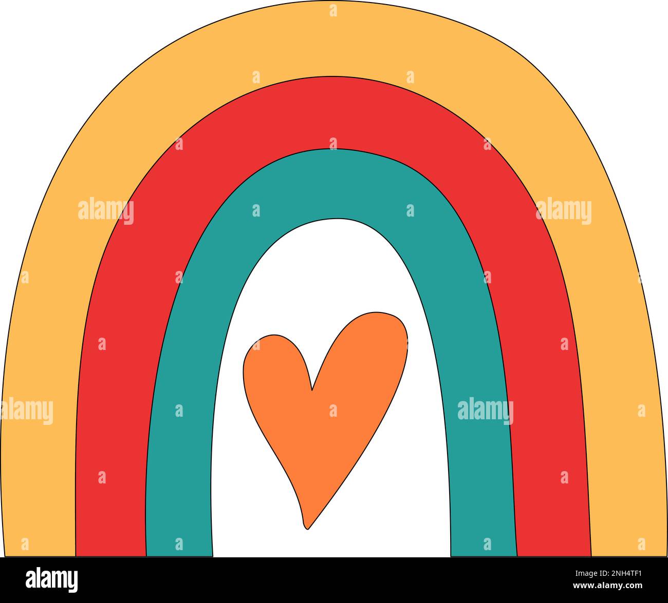 Cute bright minimalist scandinavian rainbow Stock Vector Image & Art ...