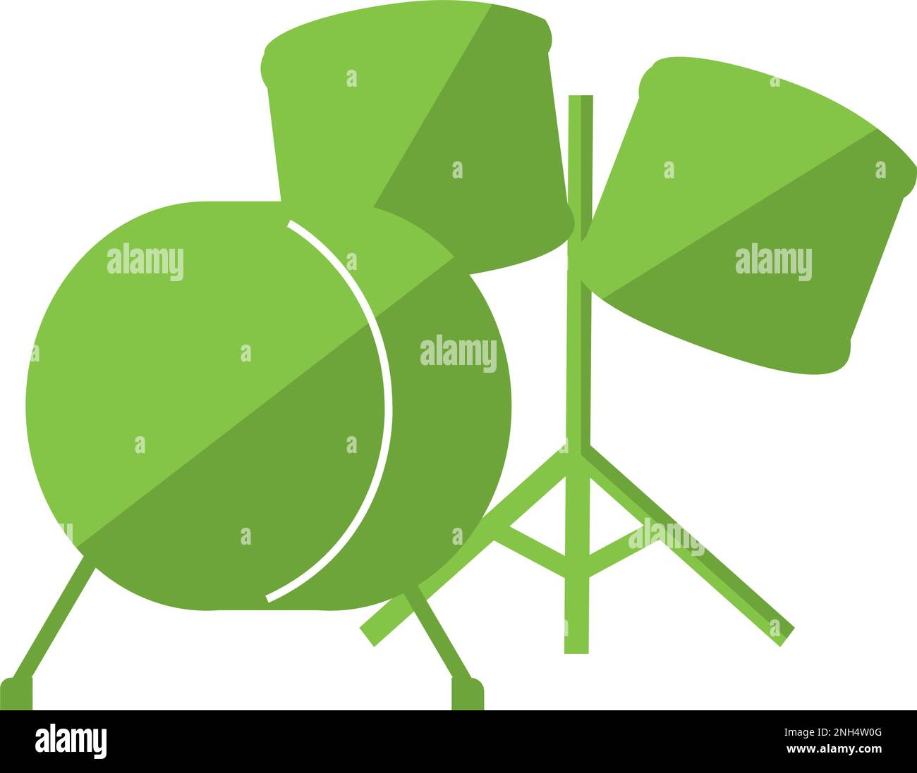 Isolated silhouette of a drum set musical instrument icon Vector Stock ...
