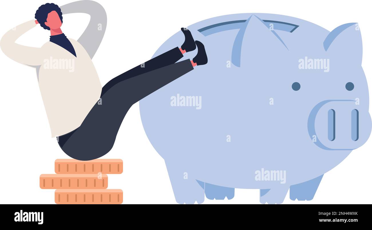 elegant businessman with piggy character Stock Vector Image & Art - Alamy