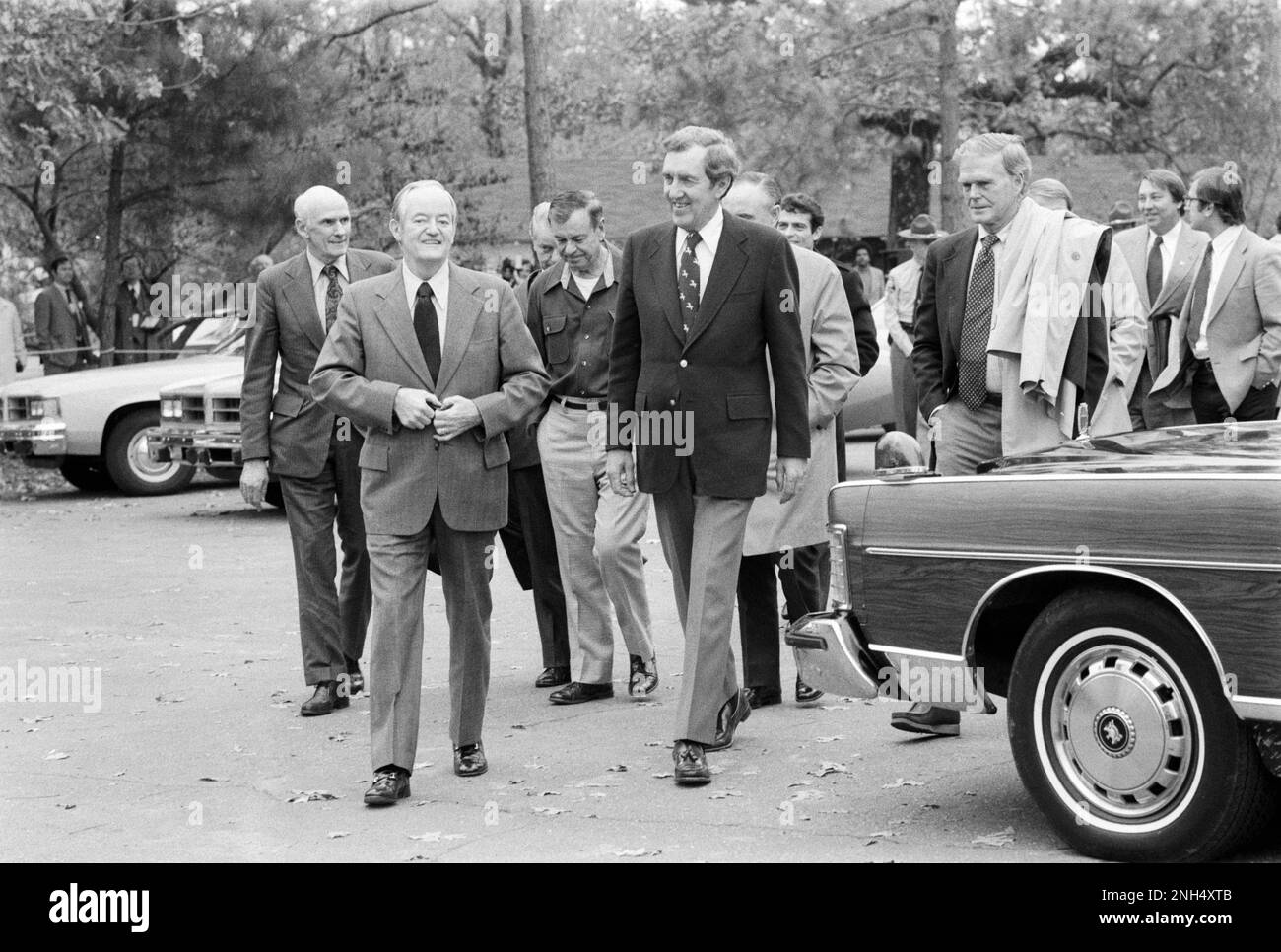 Former Vice President Hubert Humphrey and Senator Edmund Muskie arrive
