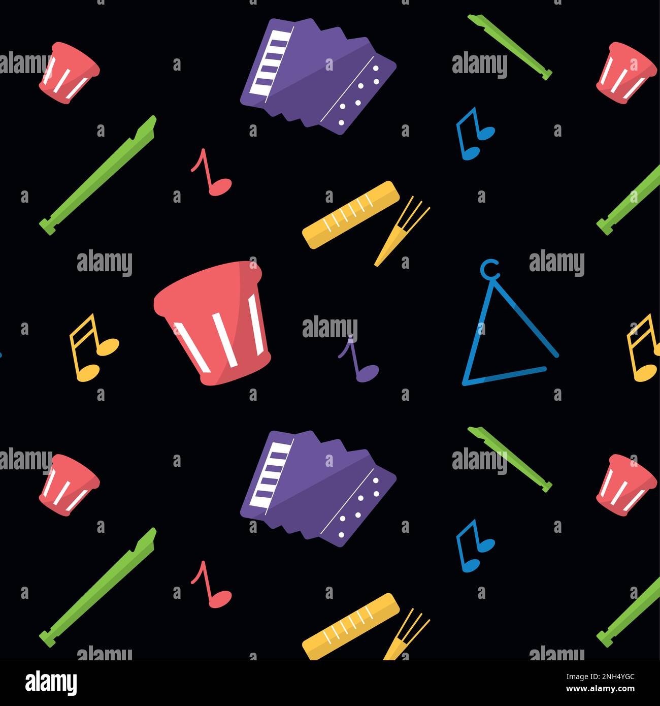 Seamless pattern background with musical instruments Vector Stock ...