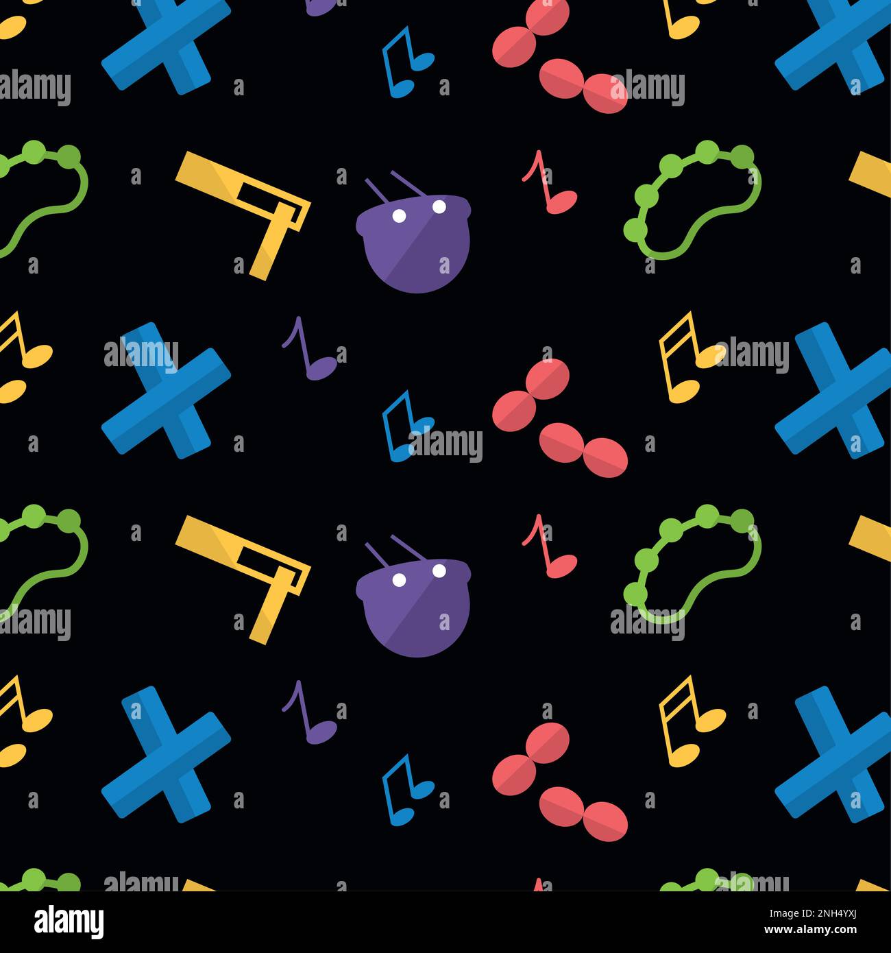 Seamless pattern background with musical instruments Vector Stock ...