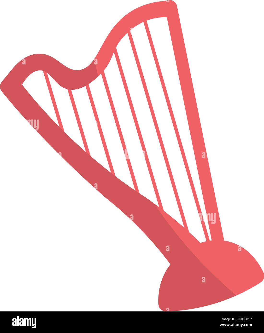Isolated silhouette of a harp musical instrument icon Vector Stock ...