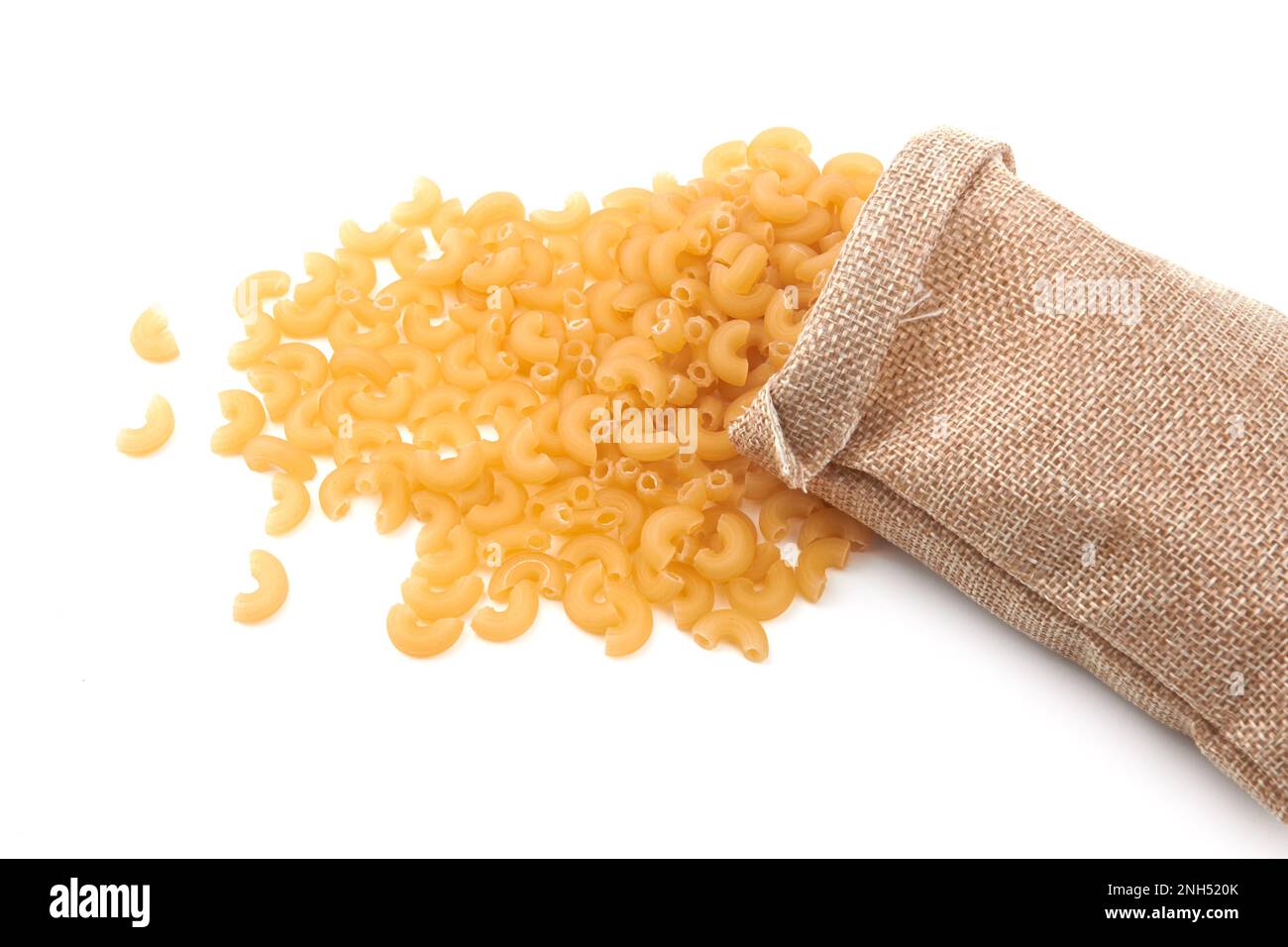 Elbow macaroni isolated on a white background Stock Photo