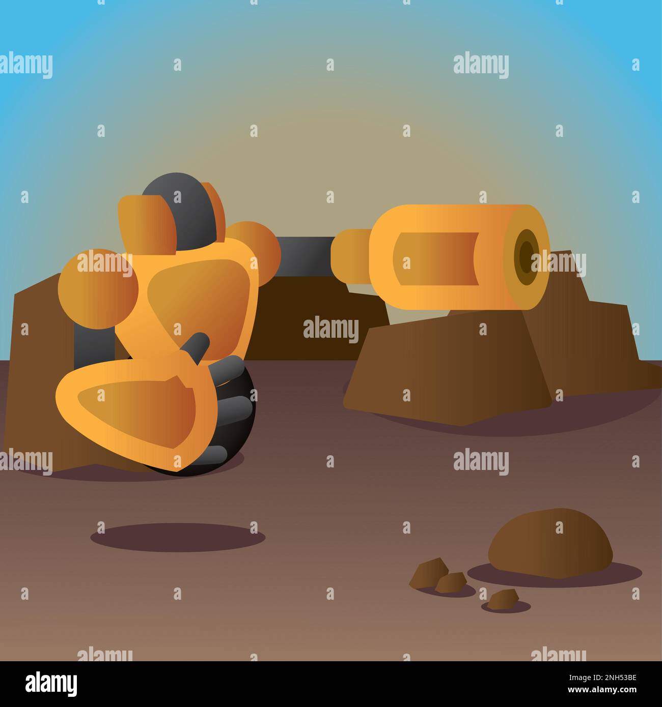 Stone Flying Machine Yellow flying robot minning some stone Vector Stock Vector Image & Art ...