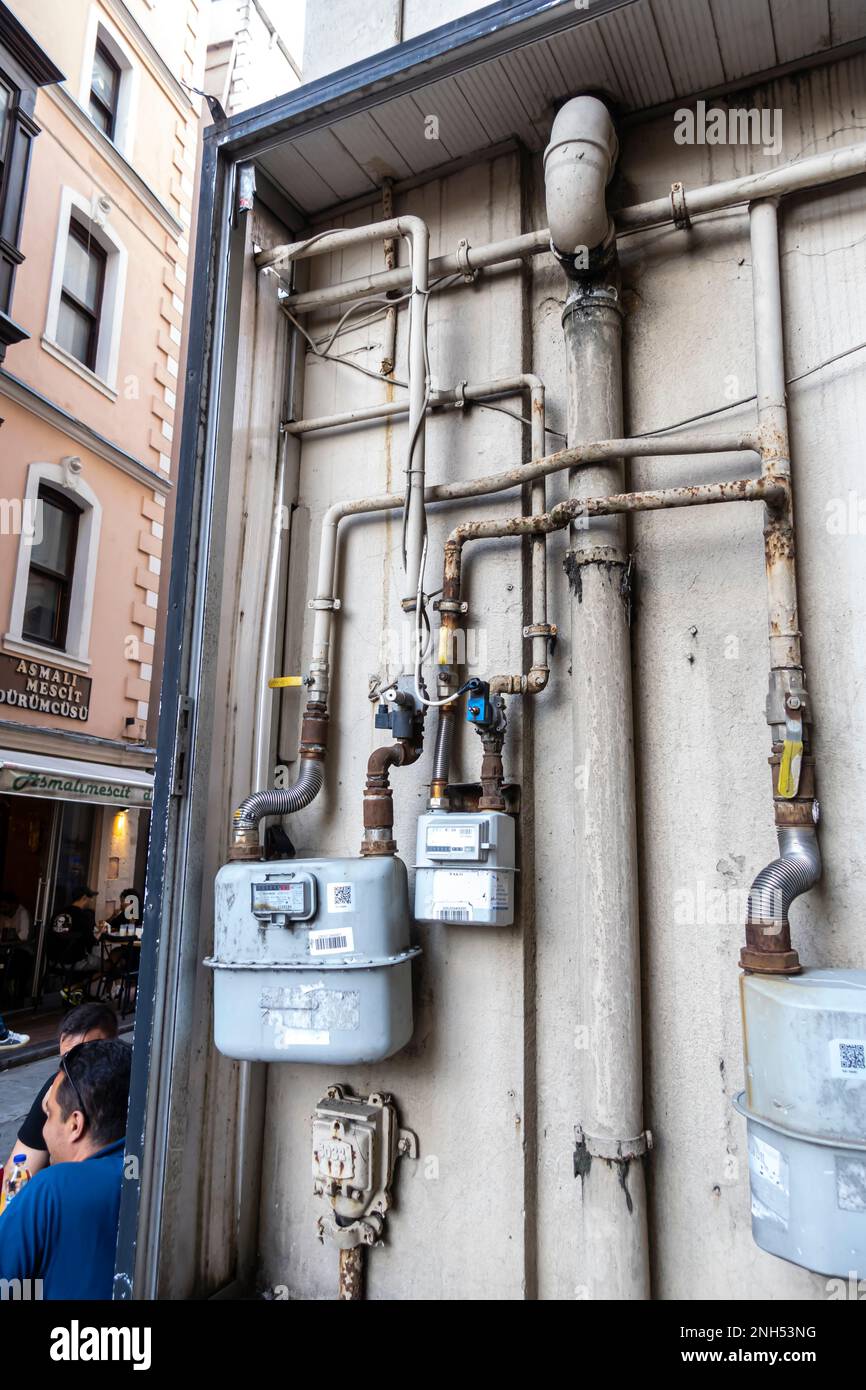 Water gas pipe meters boxes gas meter box pipe street hires stock