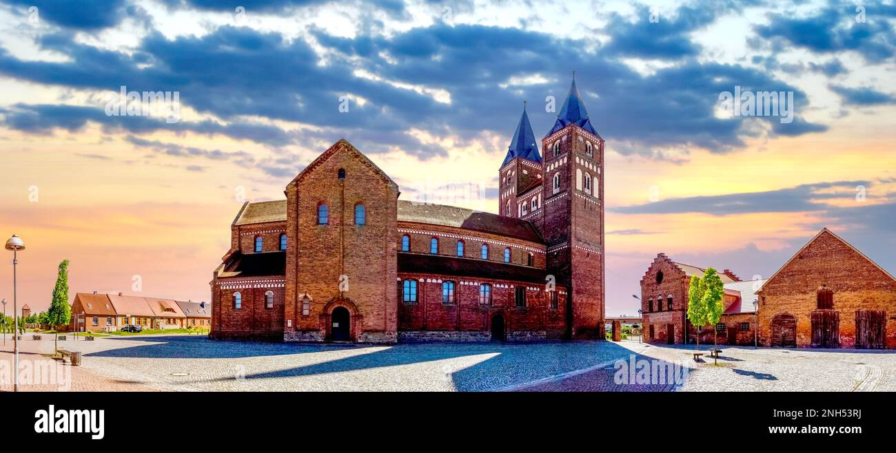 Monastery garden with jerichow monastery church hi-res stock ...