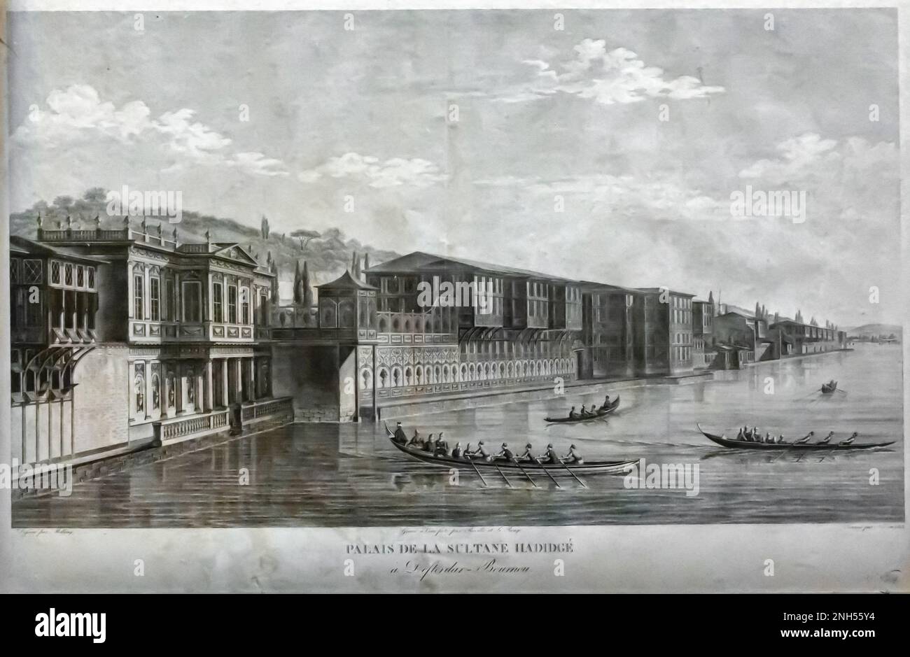 Hatice Sultan Palace. Engraving 1813 Stock Photo
